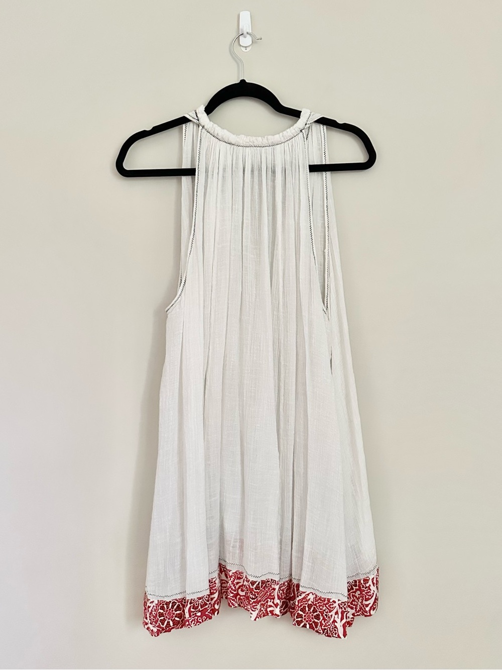 Free People White Gauze Boho Tunic Dress Medium Festival Beach ResortWear - Picture 3 of 10